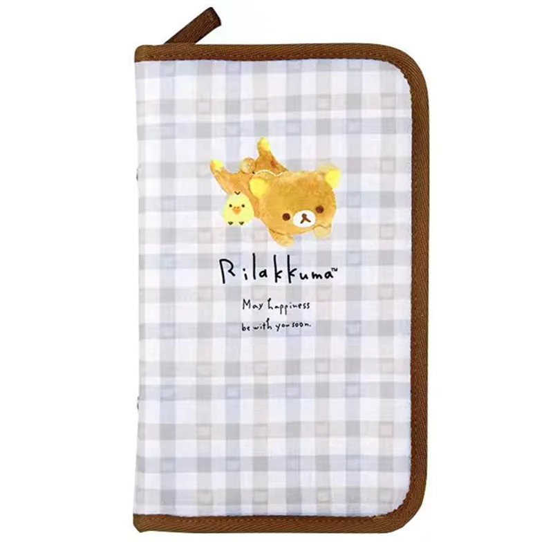 Rilakkuma Family Accounting Book Multifunction Id Bag Cute Anime Passport Holder Travel Wallet