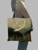 Japanese Ukiyoe Design Causal Women Handbag Crane Designer Tote Bag Eco Reusable Shoulder Shopping Bags For Groceries B13039 ► Photo 3/6