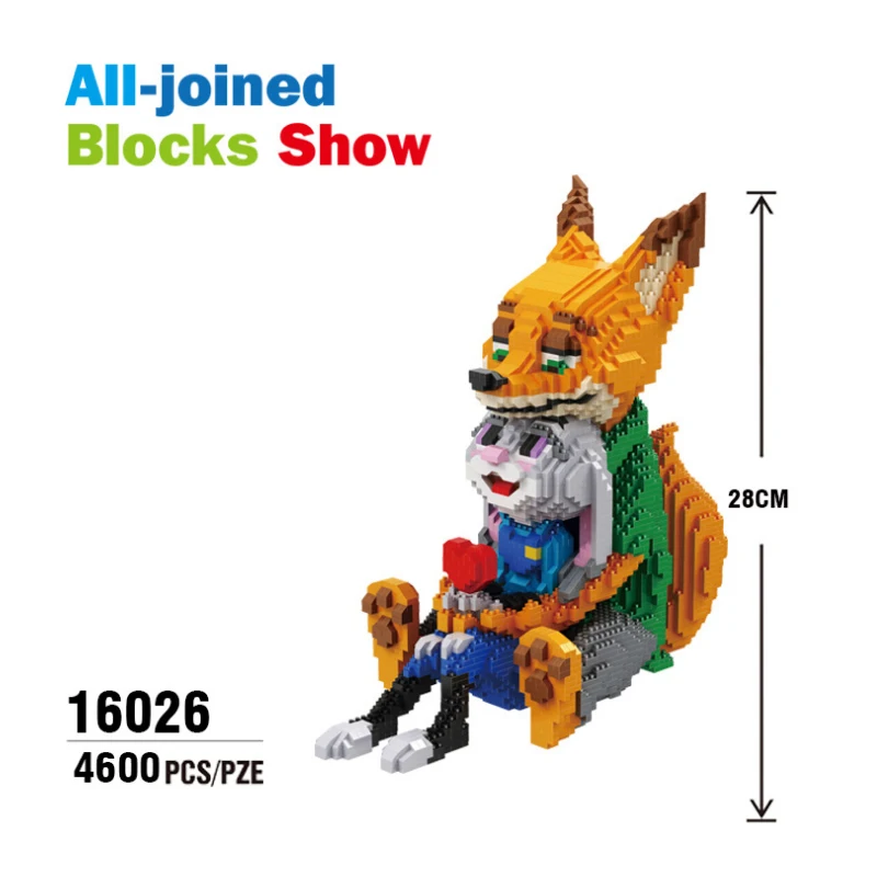 

Balody Blocks Anime Rabbit Judy Model Plastic Building Blocks Fox Nick Figures Bricks for Children Toys Girls Love Gift 16026