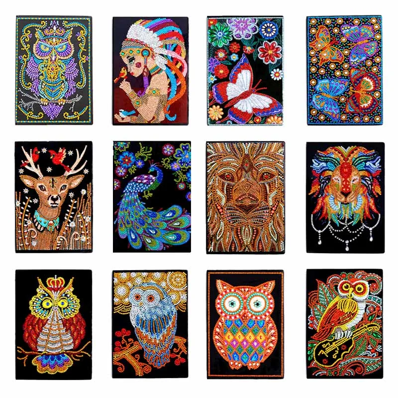 

5D Diamond Painting Notebook 25 Styles DIY Mandala Special Shaped Diamond Embroidery Cross Stitch A5 Notebook Christmas Gift