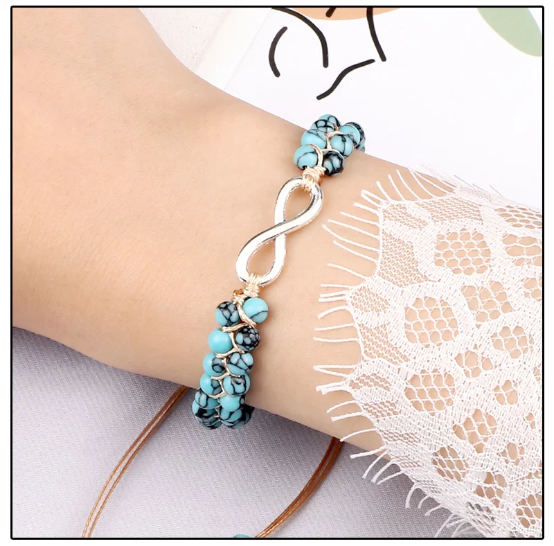 Bracelet Corde Tressée Réglable Avec Breloques étoile De Mer - Céramique, Alliage, Style Plage - Pour Femme, Cadeau Vacances