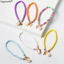 Bohemio Puka Concha pulsera brazalete para mujeres Festival regalos Punk Coco árbol arcoíris suave cadena tobillera vacaciones pie joyería(China)