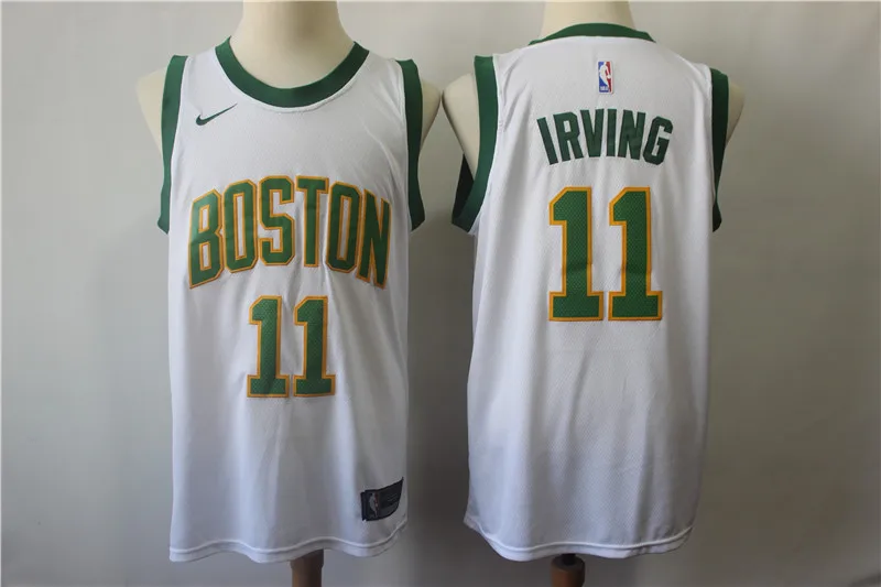 AS PICTURE Мужская футболка Boston Kyrie Irving Celtics green - Цвет: AS PICTURE