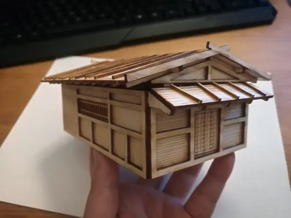 DIY кукольный домик миниатюрная деревянная сцена модель с 28 мм соотношение 1:56 для японских воюющих штатов размер дома 15*12*7 см