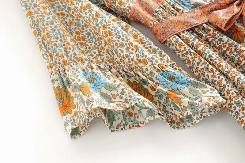 Boho королев для женщин с цветочным принтом однобортный фасон пляжное богемное