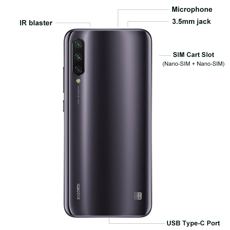 Смартфон Snapdragon 665 с глобальной версией Xiaomi Mi A3, 4 ГБ, 64 ГБ, четыре ядра, 6,088 дюймов, 48 Мп+ 32 МП камера, 4030 мАч, мобильный телефон