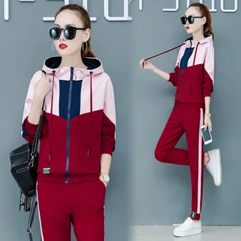 

2020 Spring and Autumn Loose Long sleeve tracksuit for 2 piece set women suit Leisure women sports suit Sweater dresy damskie 27