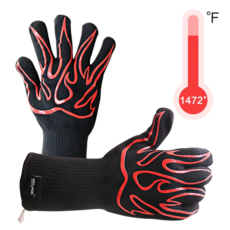 Premium BBQ Gloves, 1472°F Extreme Heat Resistant Oven Gloves, Grilling  Gloves with Cut Resistant, Durable Fireproof Kitchen Oven Mitts Designed  for