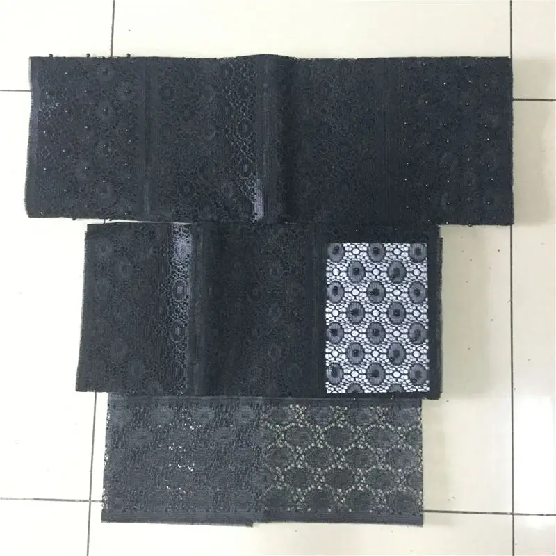 Нигерийский черный ASO OKE повязка на голову с бисером Африканский головной платок головной убор одежда sheadtie gele Женская повязка на голову для вечерние 3 шт/lot-AH30