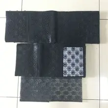 Нигерийский черный ASO OKE повязка на голову с бисером Африканский головной платок головной убор одежда sheadtie gele Женская повязка на голову для вечерние 3 шт/lot-AH30