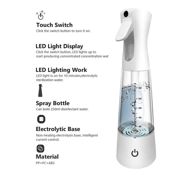 

USB Portable Multipurpose Homemade Disinfectant Manufacturing Machine 350Ml Clean Disinfecting Electrolyzed Water Maker