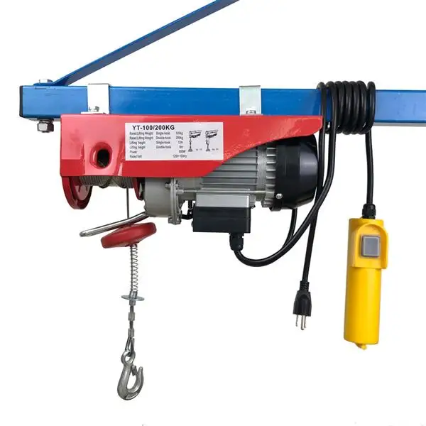 

220lb/440lb Mini Electric steel Wire rope Hoist Remote Control Garage Auto Shop Overhead lifting mini block, crane equipment new