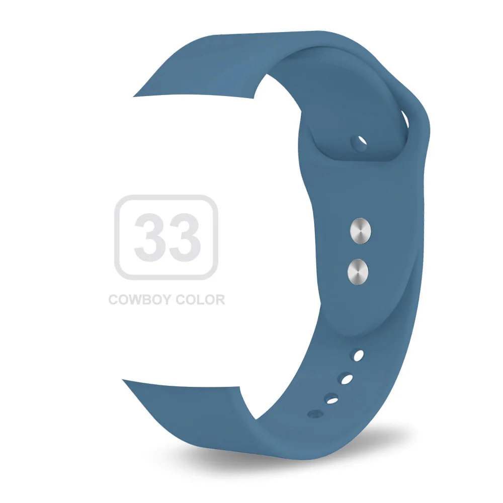 Мягкие спортивные часы Часы с силиконовой лентой для Apple 4 3 2 1 38 MM 42 MM Дышащий браслет для Iwatch Series 4 40mm 44mm - Цвет ремешка: Denim Blue