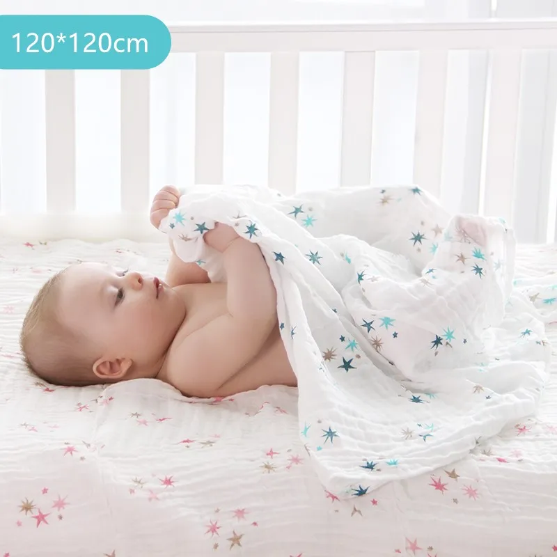Muslin Newborn Baby Blankets Children Cotton Soft Supplies Infant Baby