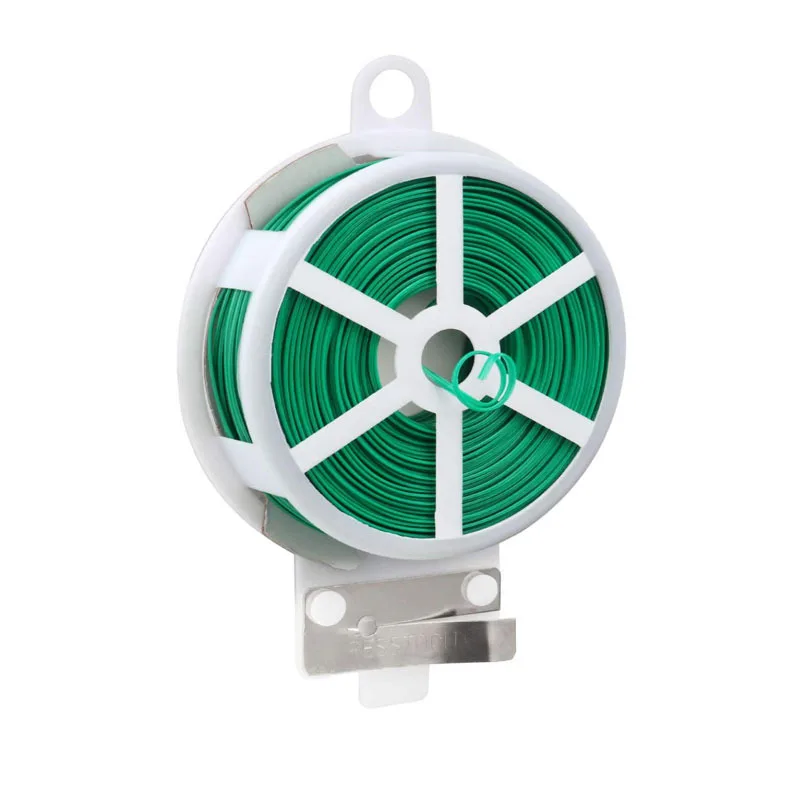 20M/30M/50M/100M Plant Twist Tie With Cutter Sturdy Green Coated Wire For Gardening Home Office Reusable Cable Slicer | Дом и сад