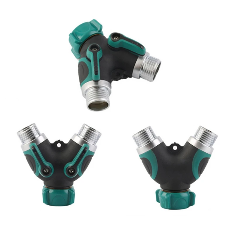 Garden Practical Faucet 2-Way Distributor Water Flow Regulable Y Hose Connector Double water valve Y-type shunt Garden