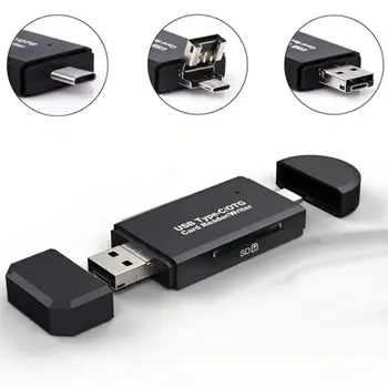 

3 in 1 Card Reader USB 3.0 &USB Type C to SD Micro SD TF Card Reader OTG Adapter Smart Memory Microsd Cardreader For iPad