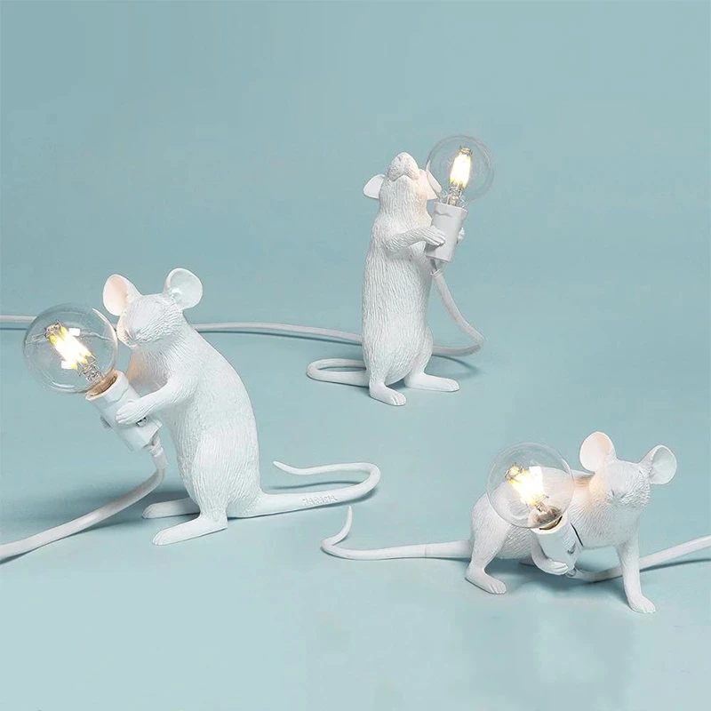 

Postmodern Creativity resin mouse LED Table Lamp Nordic design Animal Rat Small Cute Mouse Table Light for Bedroom bedside