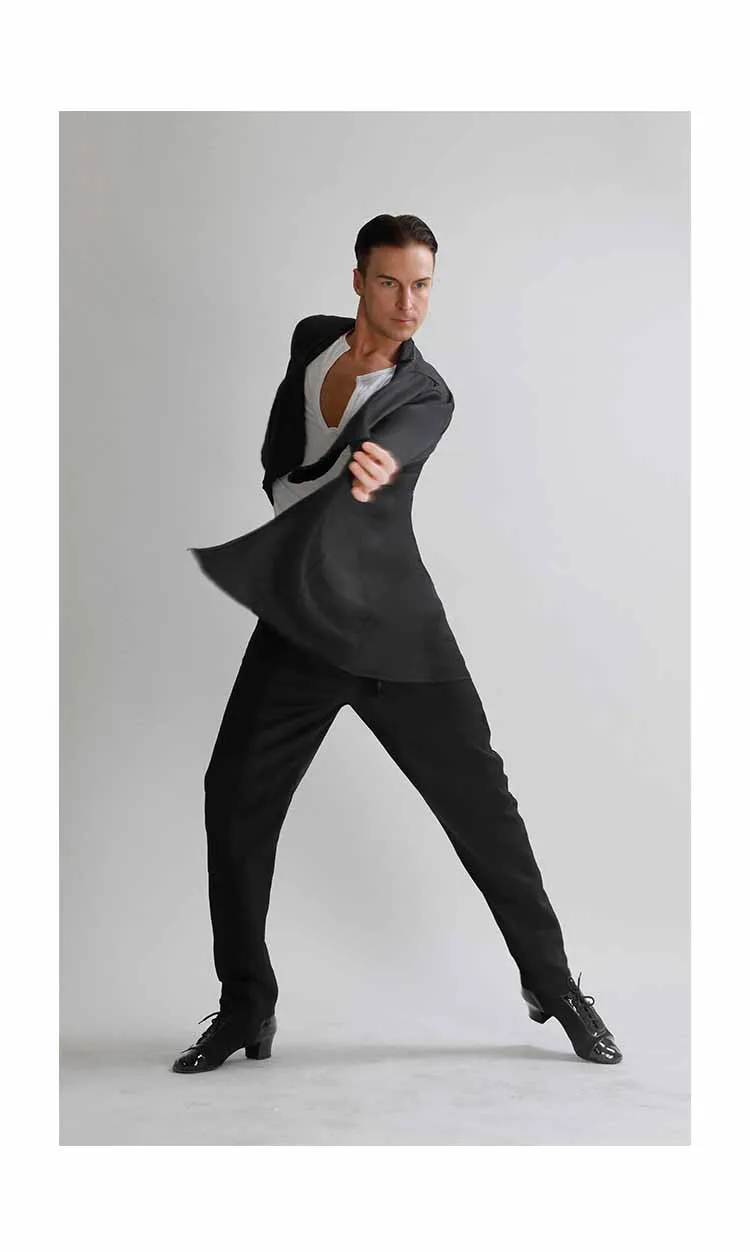 Economic Latin Dance Shirts For Males Black Latin Tops Men Adult Teacher Professional Ballroom Hot Sale Wild Cardigan Wear PY209