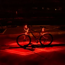 Складной лазерный свет велосипеда спереди и сзади безопасности Предупреждение велосипедный фонарь USB Перезаряжаемые велосипед хвост сзади IPX5 Водонепроницаемый велосипедный фонарь