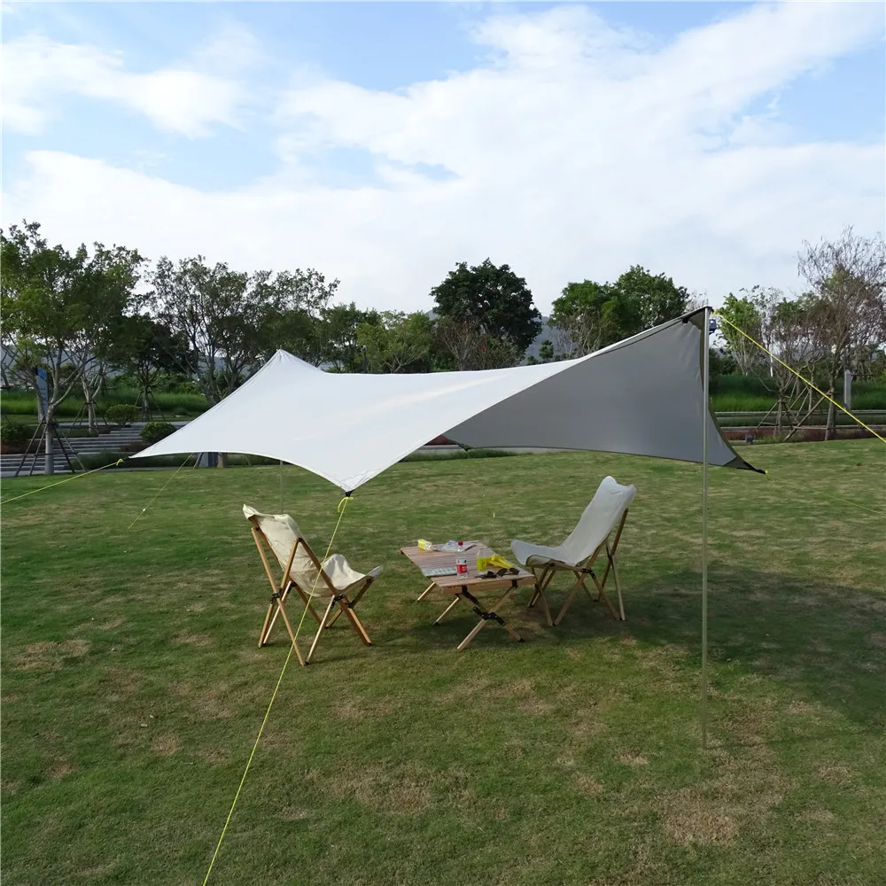 Hexagon 3x4m Outdoor Awning Waterproof Camping Sun Shelter for Tourist Garden Picnic Beach Shade Sail Sunshade Canopy Tarp Tent
