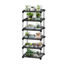 6/5/4/3 fila di Metallo Durevole Pianta Ripiani Fiore pentola titolare Giardino Cremagliera Del Banco di mostra Succulente piante Balcone di casa Decorazione(China)
