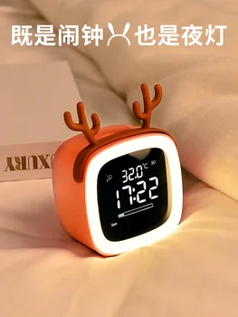 

Kids Electronic Bluetooth LED Alarm Clock Mirror Table Snooze Clock Alarm Temperature Desktop Budzik Home Decor Clocks JJ60AC
