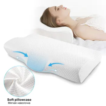 

Memory Foam Bedding Pillow Comfortable Butterfly Shaped Neck Protection Pillow Soft Slow Rebound Relax The Cervical Adult Pillow