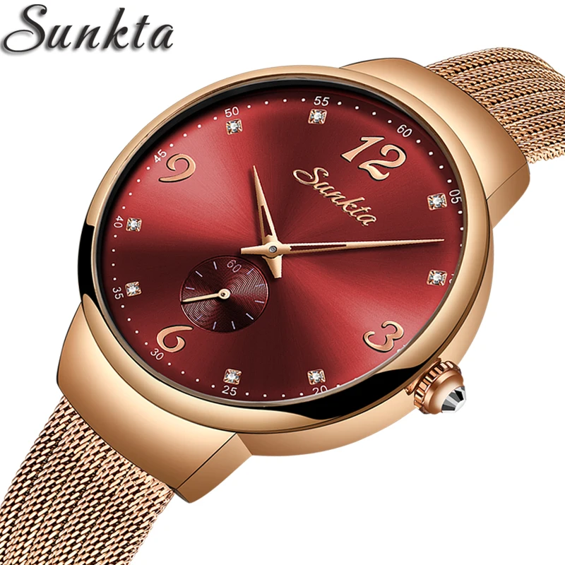 

New SUNKTA Women Luxury Brand Watch Simple Quartz Lady Waterproof Wristwatch Female Fashion Casual Watches Clock reloj mujer