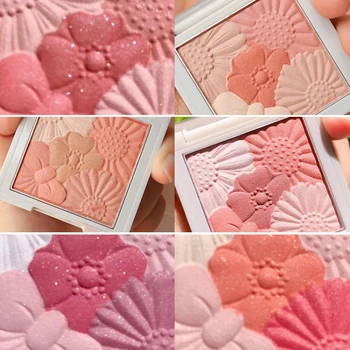 

Peach Pink Face Blush Makeup Palette Petal Matte Blusher Highlighter Powder Contour Cheek Rouge Easy To Wear Make Up Cosmetics