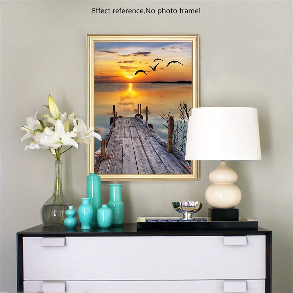 Diamond Painting Landscape 5D DIY Full Square Drill Diamond Mosaic Scenery Resin Birds Embroidery Sundown Decor Home Decoration
