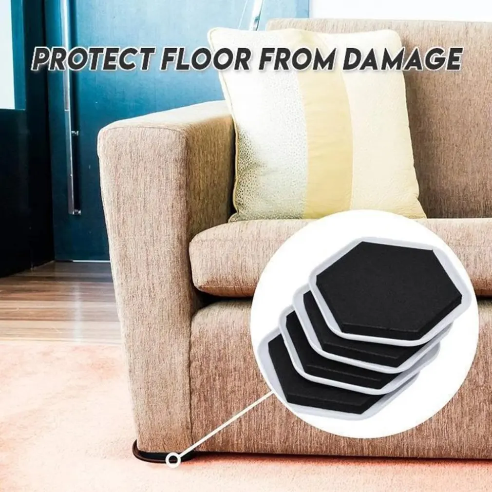 Шестигранный подвижный коврик амортизатор коврики для мебели скользящий коврик многоугольная мебель подвижный коврик Мебель подвижный скользящий коврик