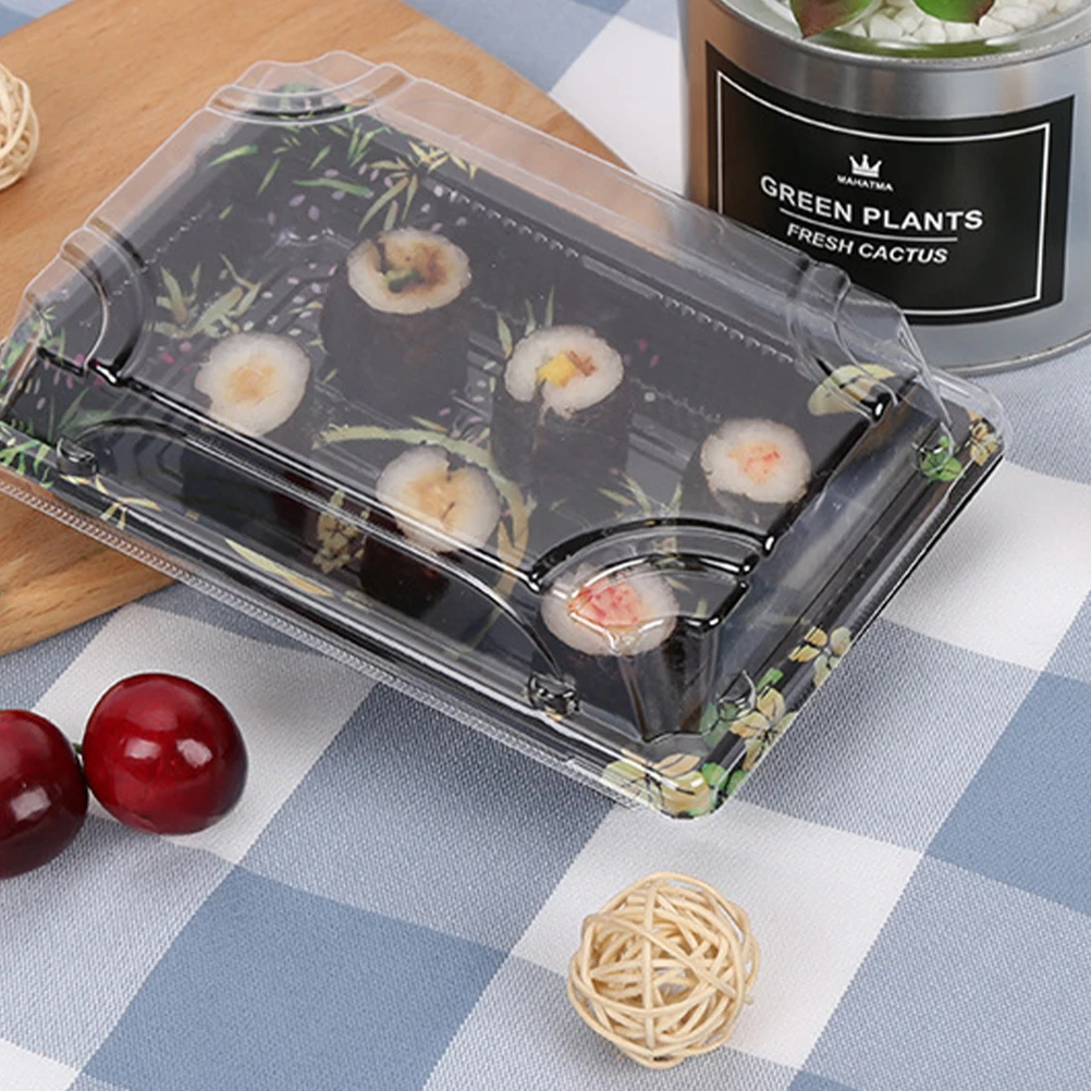 50 шт одноразовая коробка для суши, упаковочная коробка для еды, контейнер для еды, прямоугольная коробка, упаковочная коробка для фруктового торта