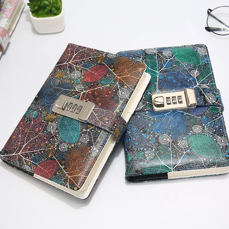 B5 KOREA Notebook Passaword book with Lock Creative School Office Stationery Personal Diary Journal Cover Planner