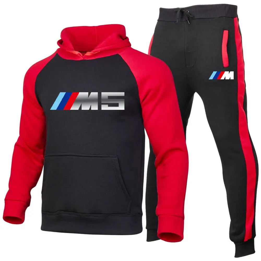 

2020Men's Hoodie Set Fashion Letter Print Autumn Brand Casual Sports Suit Men's Suit Sports Two Piece Striped Hoodie Set
