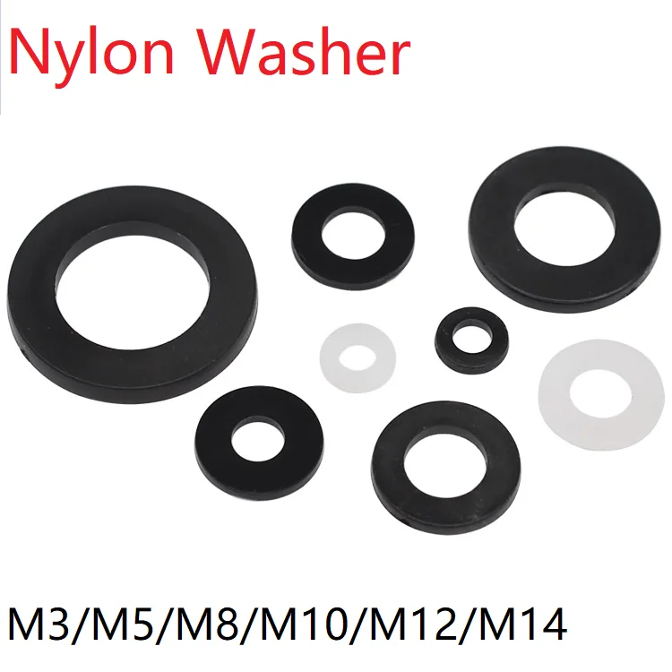 Black Plastic Nylon Flat Washer Plain Washer Insulation PA66 