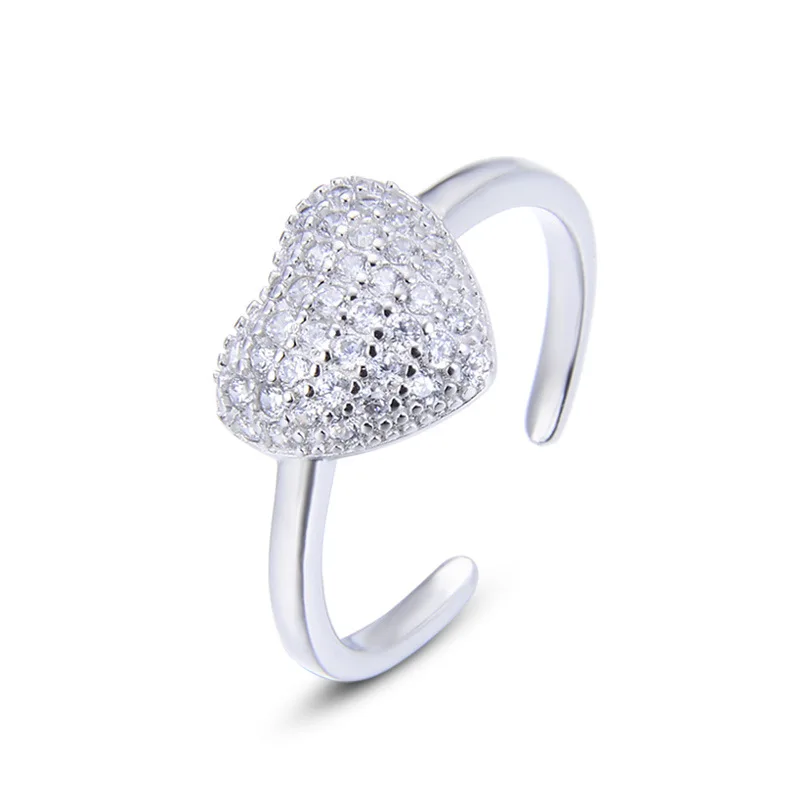 Bague Ringen кольца для женщин Стерлинговое Серебро S925 ювелирные изделия корейский свежий творческий кольцо сердце открытие Регулируемый свидания сладкий подарок