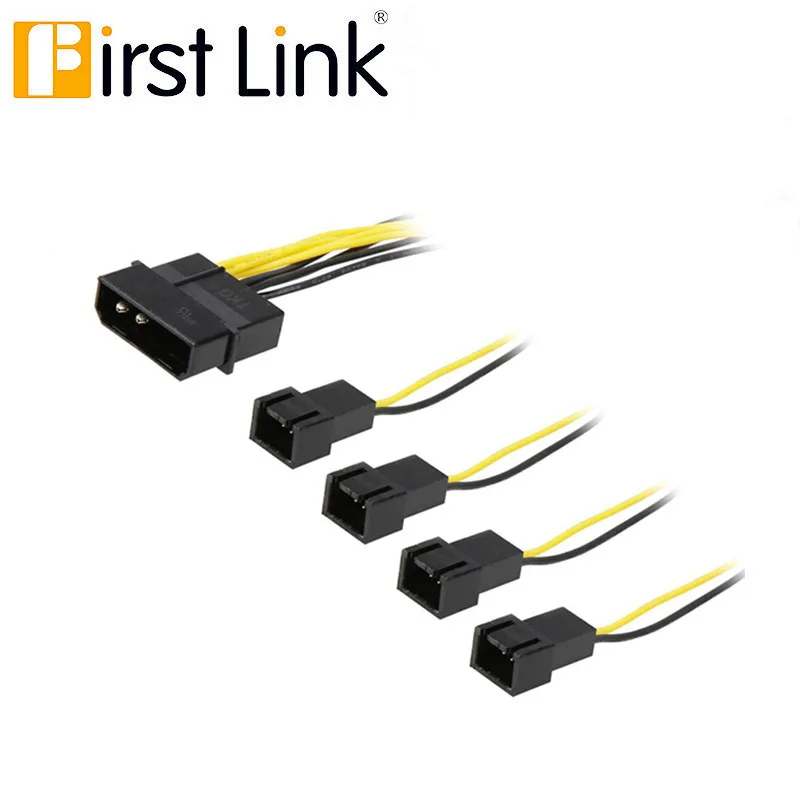 

Molex to 4 x TX3 3pin Fanout Power Splitter Cable - 12V IDE Molex 4-pin to Case cooling Fan 3-pin 2x5V/2x12V