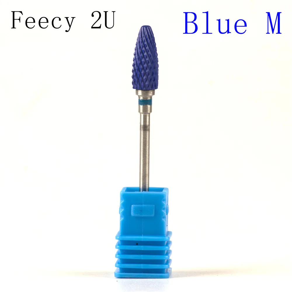 Карбид вольфрама сверла для ногтей фрезы для Электрический маникюр ногтей сверлильный станок аксессуары для ногтей Резак для педикюра - Цвет: Feecy 2U blue M