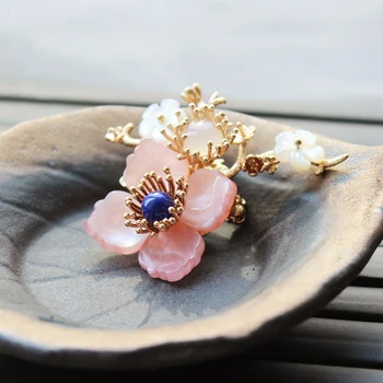 

Original Design Brooch Pins Pink Flower Brooches Pin Chinese Style Girls Brooch Broche Vintage Brooches For Women