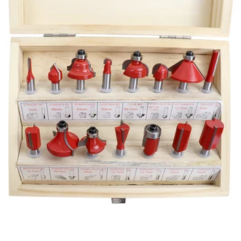 

Milling Cutter 6.35mm Shank Router Bits Set 15pcs Milling Cutter Router Bit Set 15Pcs Set Wood Woodworking Milling Cutter