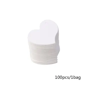 

100 Pieces Garment Hang Tag Retro Heart Shape Blank Kraft Paper Hang Tags Wedding Party Favor Label Price Gift Card