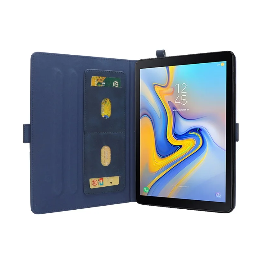Чехол для Samsung Galaxy Tab S3 планшет 9,7 дюймов SM-T820 с карандашница+ держатель для карт с защитой от пыли 360 Степень защиты - Цвет: Синий