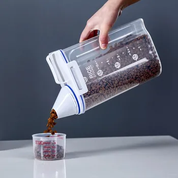 

2019 Dog Food Container Bucket Feeder Storage Pet Cat Food Container Mildew Anti-oxidation Large Capacity Moisture-proof Box #