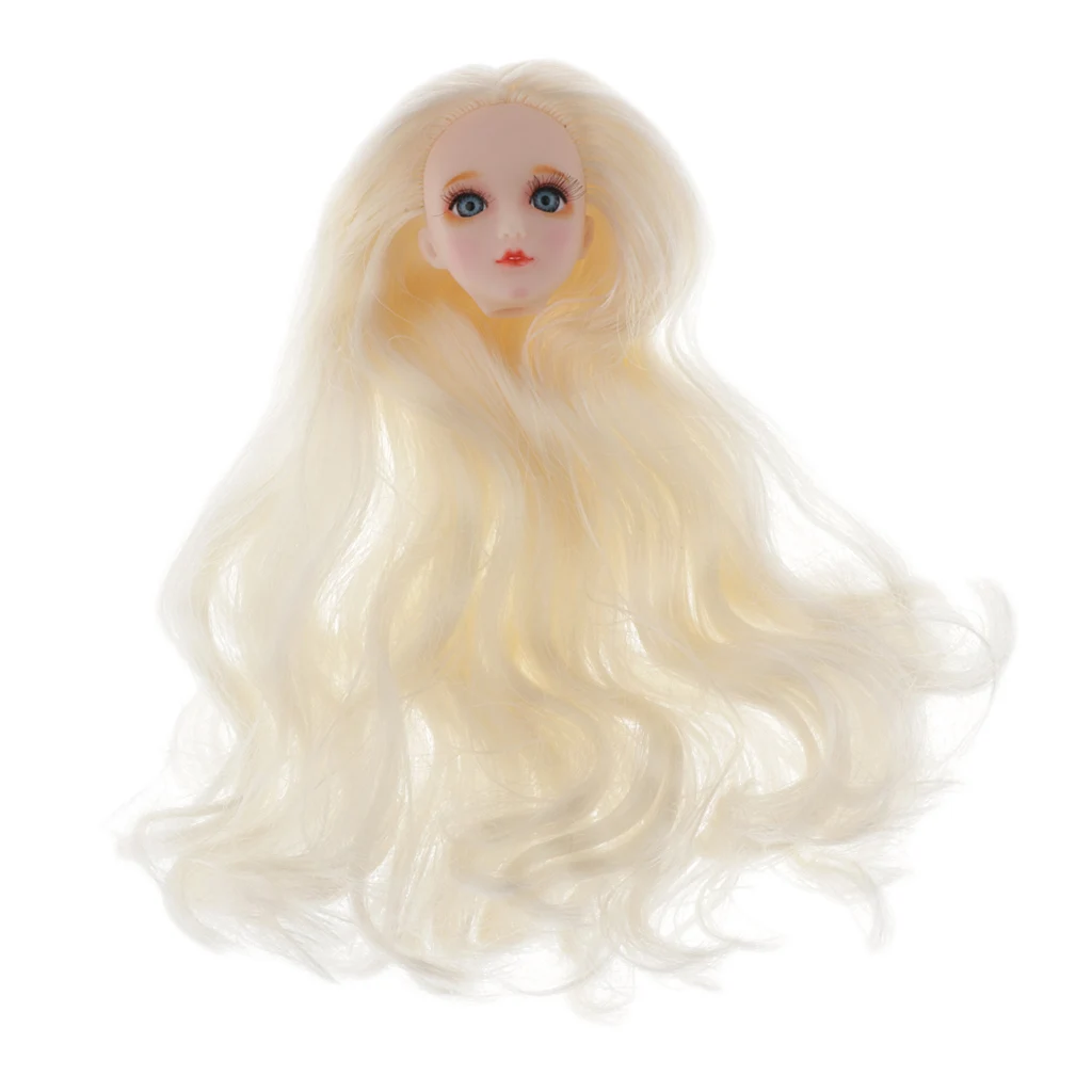 

Female Doll Head Mold with Hand-painted Makeup Face & Golden Hair, Ball Jointed Dolls Custom Use, 1/6 Body Parts DIY Mannequin