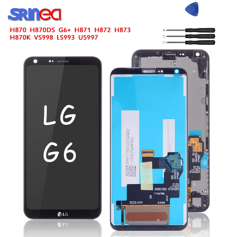 

Original For LG G6 H870 H870DS H872 LS993 VS998 US997 LCD Display and Touch Screen Digitizer Assembly with frame for LG G6