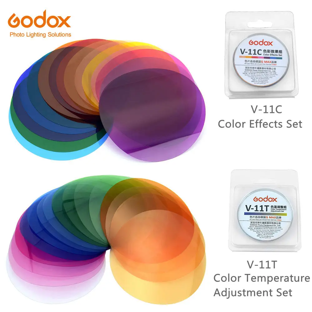 

Godox V-11 Color Filter Set Cards for Godox V1 Flash Speedlite V-11C V-11T Filters 15/16 colors Photographic Flash Color Filters
