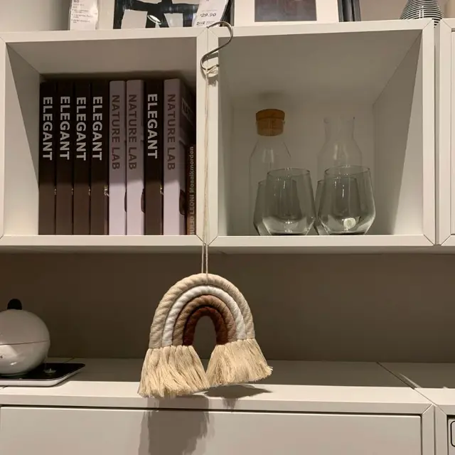 Macrame Rainbow Wall Hanging Home Decoration Boho Room Decor Hand-woven Tapestry 3