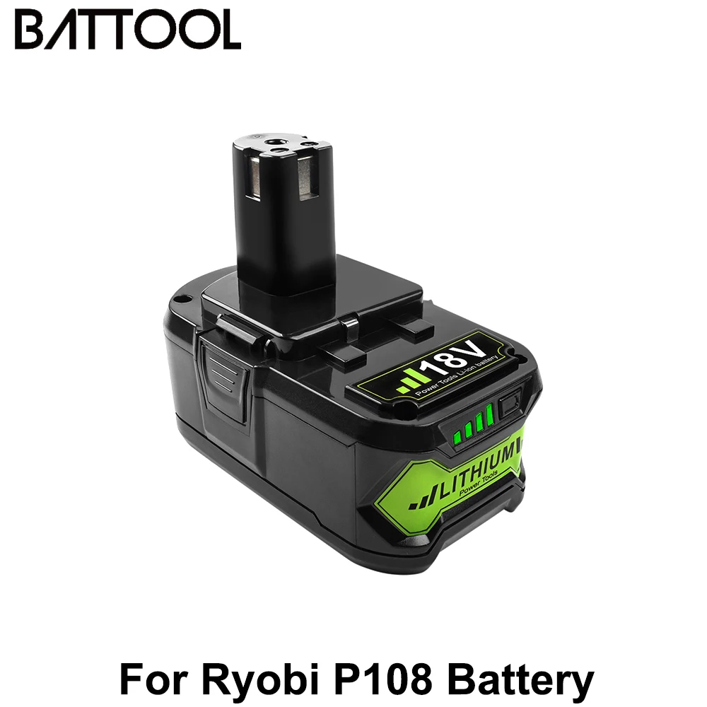 Batcool 4000 мАч 18В литий для Ryobi P108 ионная аккумуляторная батарея Замена RB18L40 P107 P104