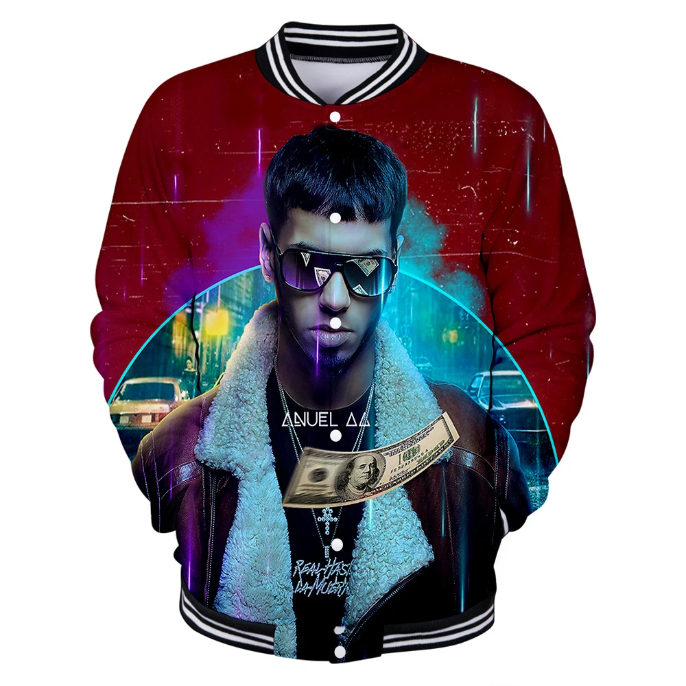 Anuel AA бейсбольные куртки мужские и женские 3d настоящие Hasta La Muerte куртки-бомберы хип-хоп Уличная Униформа пальто Jaqueta Masculino